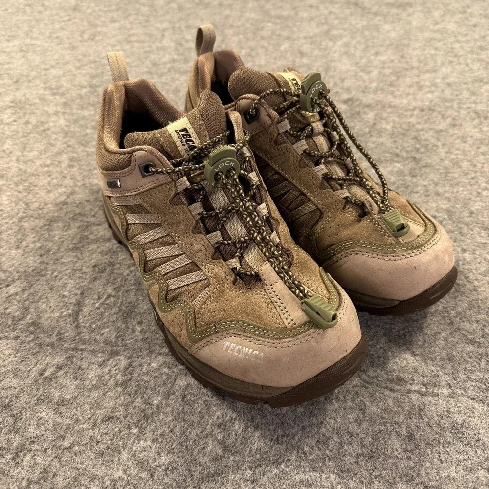 Tecnica Gore-Tex Shoes Womens Size 7.5 Brown Suede Low Top Hiking Trail Sneakers